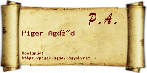 Piger Agád névjegykártya